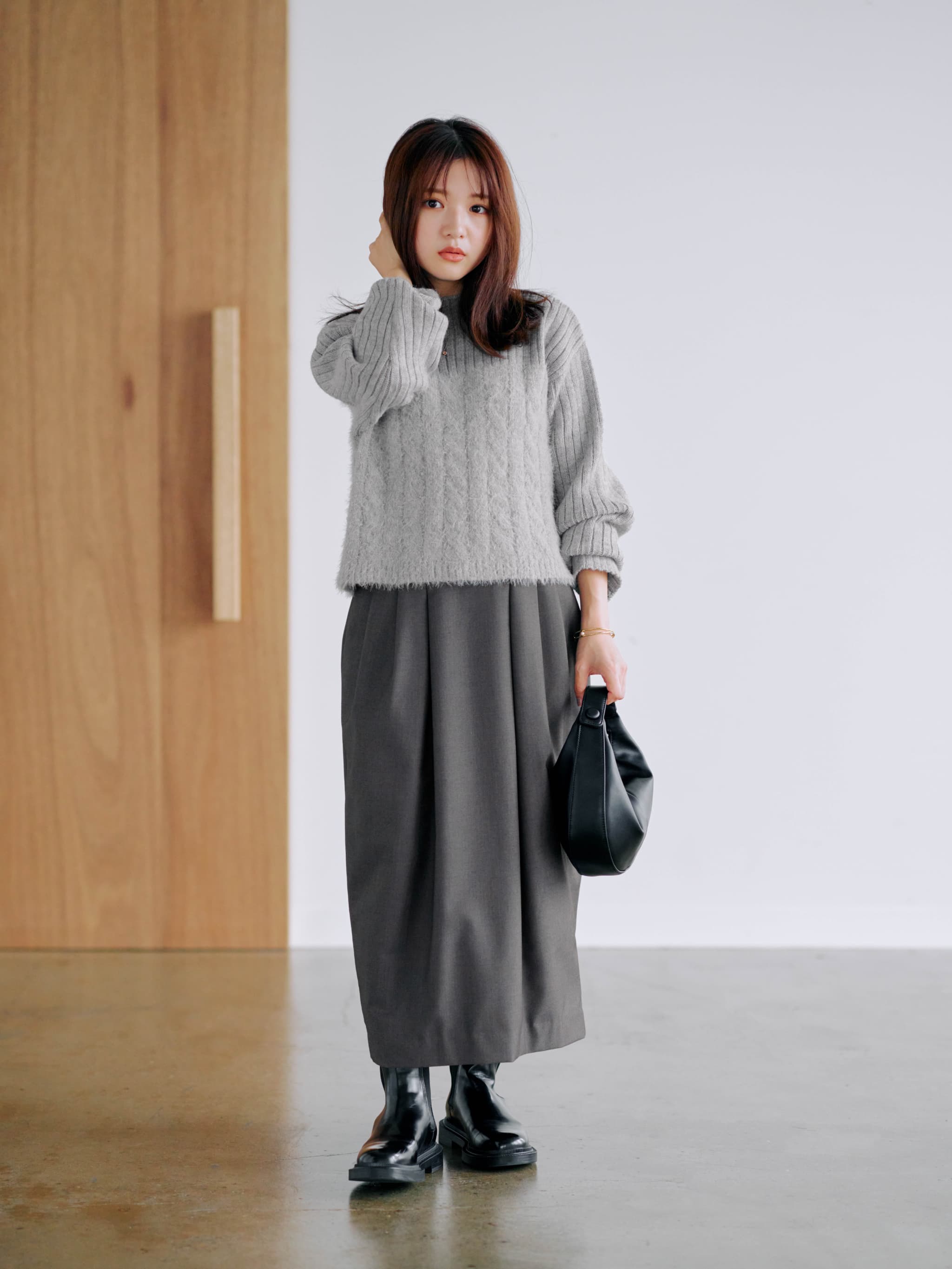 フェザーケーブルドッキングニット | 小柄・低身長女性向け