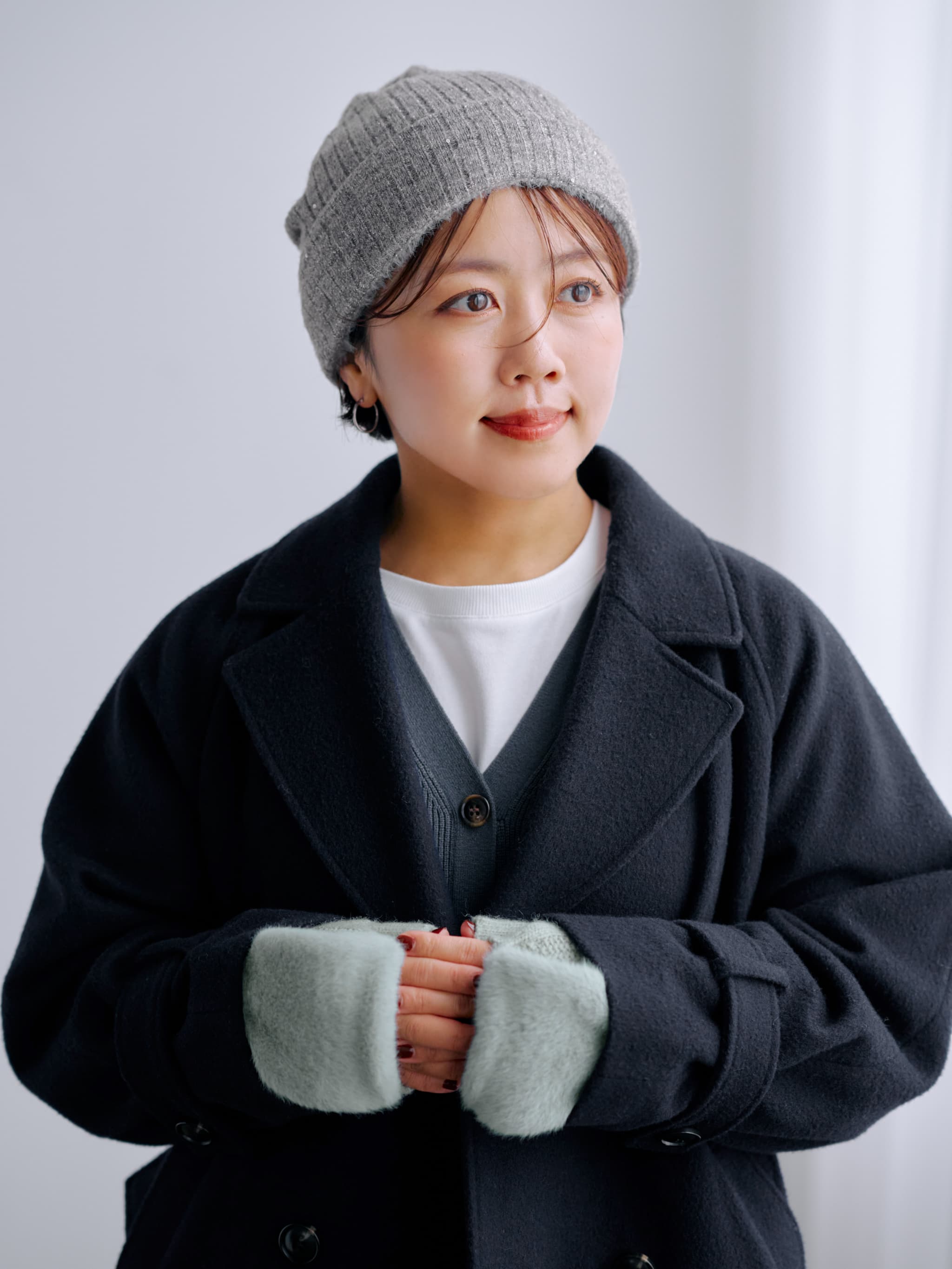 YUNA SANTA】スパンコールニットキャップ | 小柄・低身長女性向け