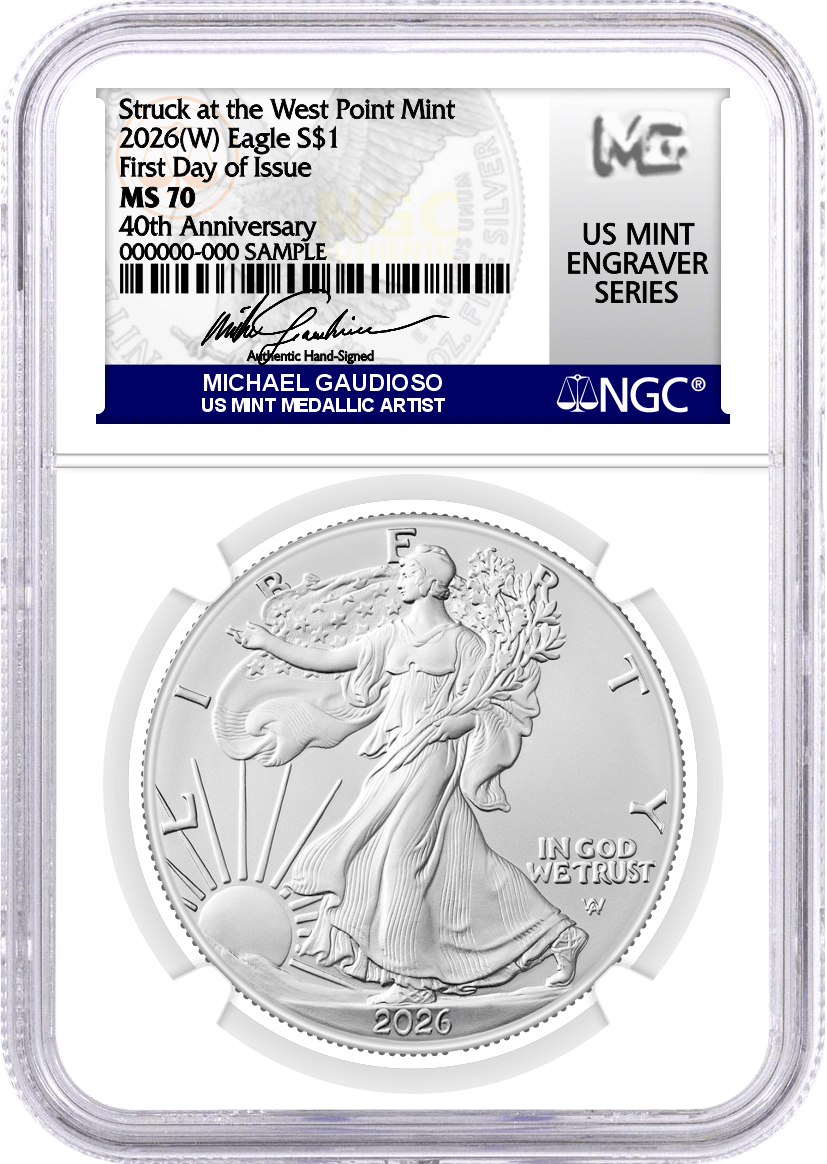 2026 (W) $1 Silver Eagle Struck at West Point NGC MS70 First Day