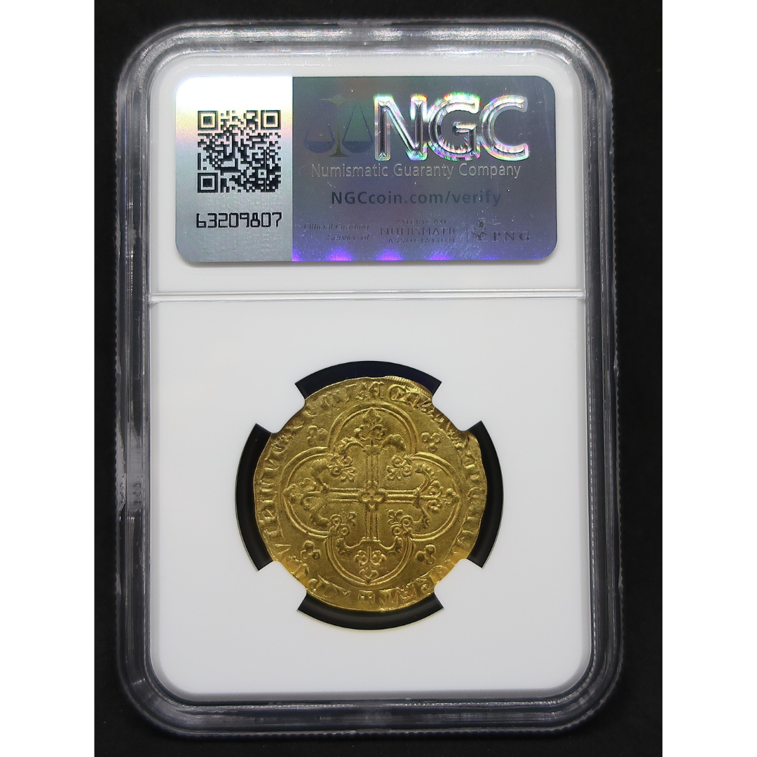 善良王】1350-64 フランス フランカシュヴァル金貨 MS63 NGC ジャン