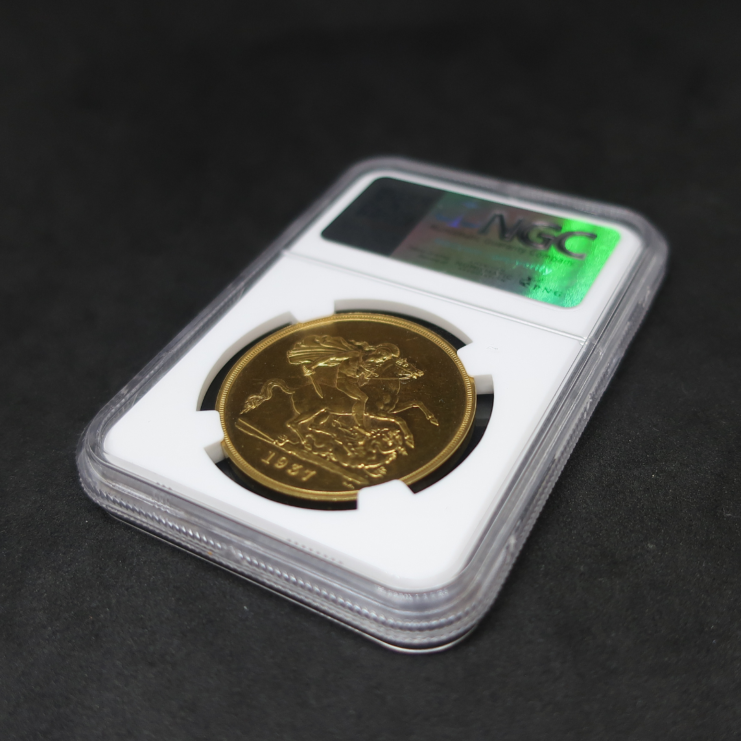 単年度発行】1937 イギリス 5ポンド金貨 ジョージ6世 PF64 NGC