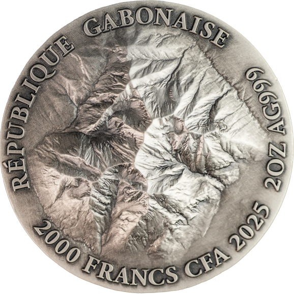 FLAT EARTH 2 Oz Silver Coin 2000 Francs CFA Gabon 2025 | Coins & More