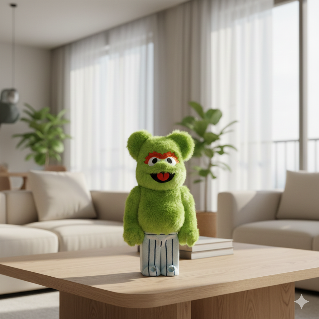 400% & 100% Bearbrick Oscar The Grouch Sesame