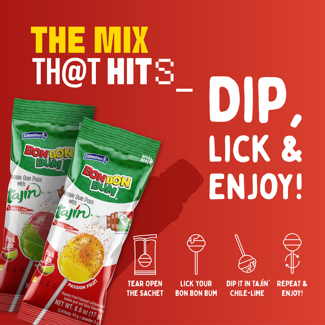 Bon Bon Bum with Tajín – 30 pack – Colombina