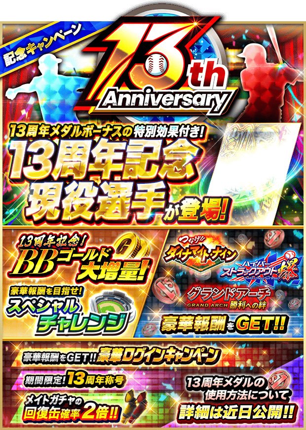 プレイヤーの皆様に支えられ『プロ野球PRIDE』が13周年！ 4月7日（月