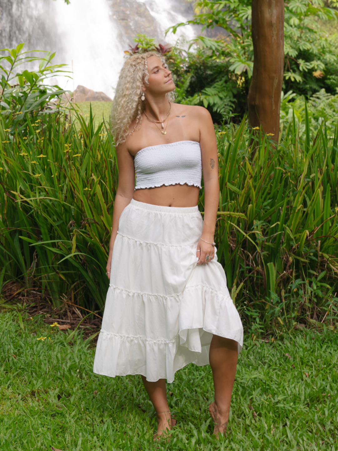 Sunshine Skirt / White – Coral Swimwear X