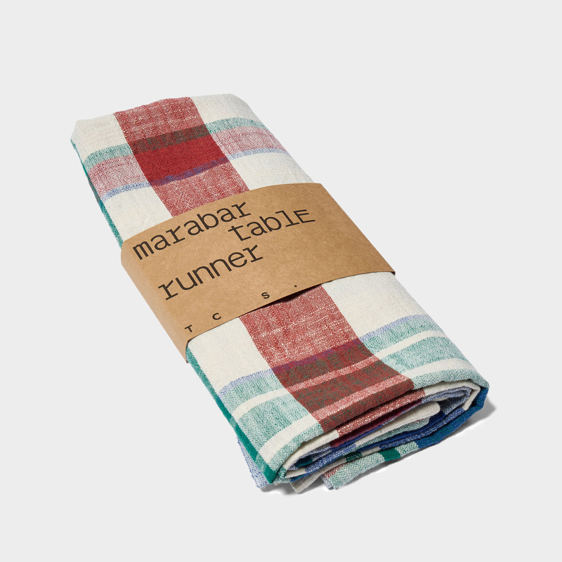 TCS マラバール テーブルランナー 260x40 ブルー/シナバー｜THE CONRAN