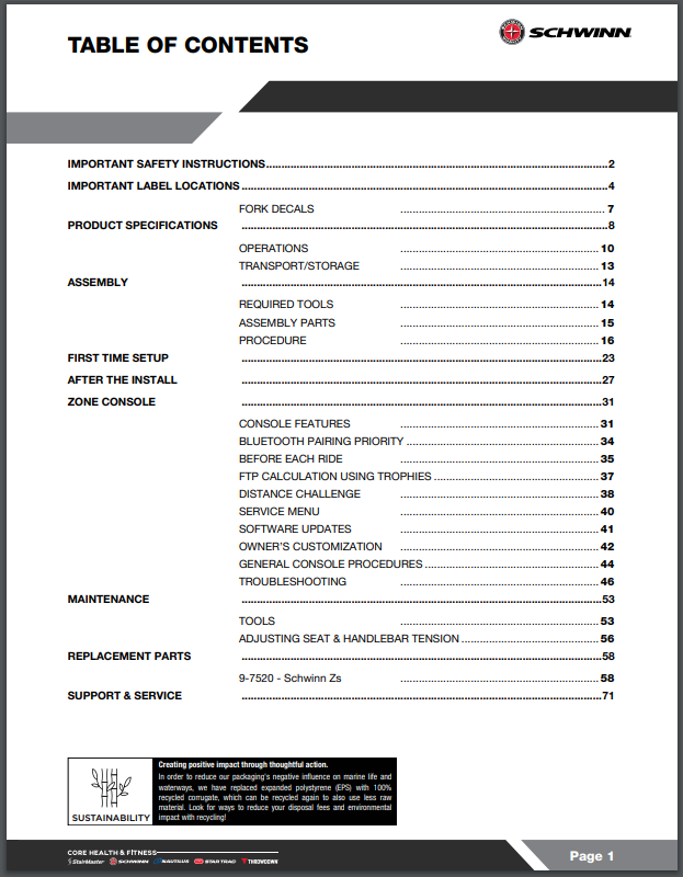620-8787 The Schwinn® Z/X Bikes Owners Manual