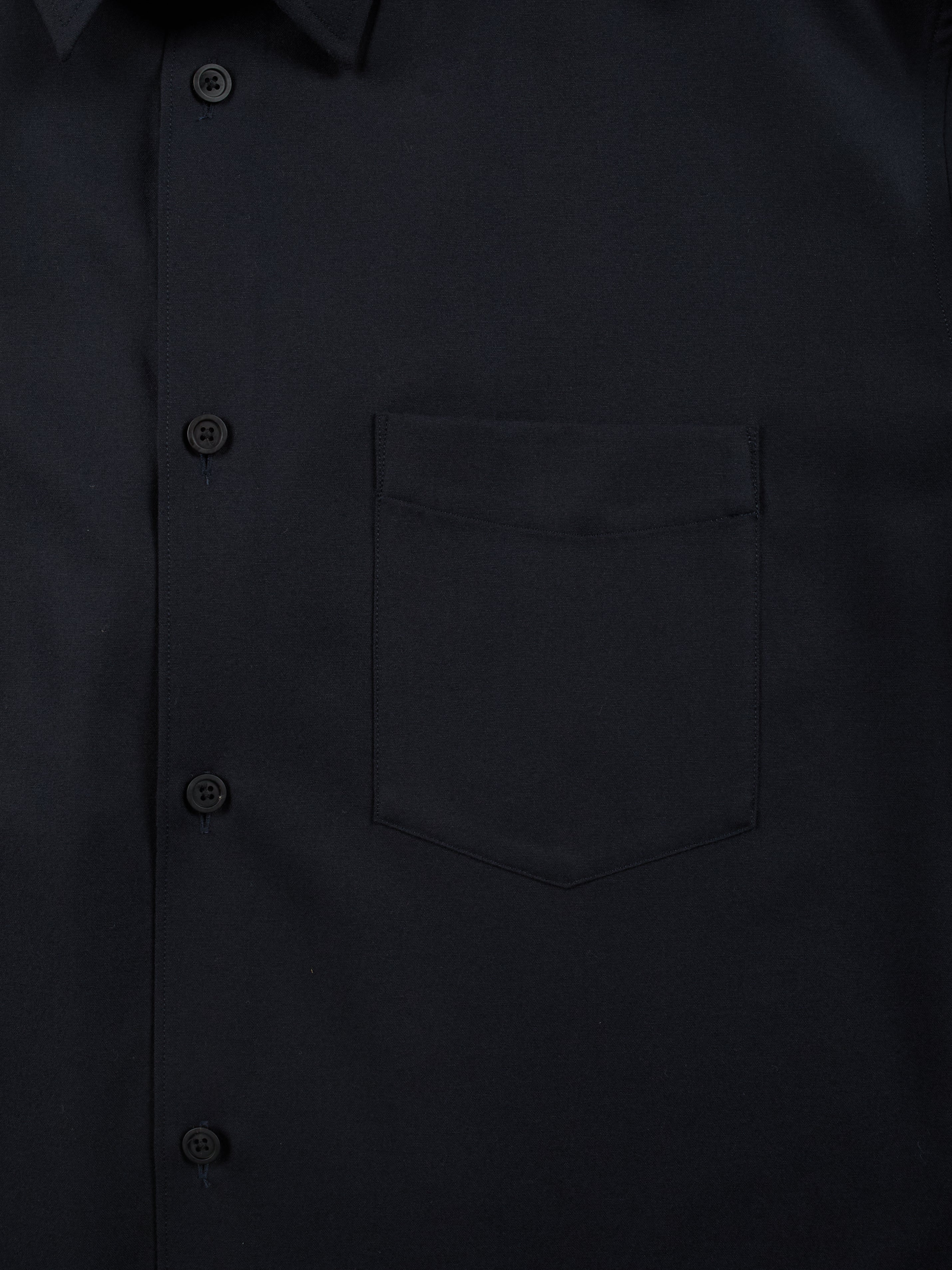 Super160's WOOL LIGHT MILLED SHIRTS｜SPACE NAVY – Cornier
