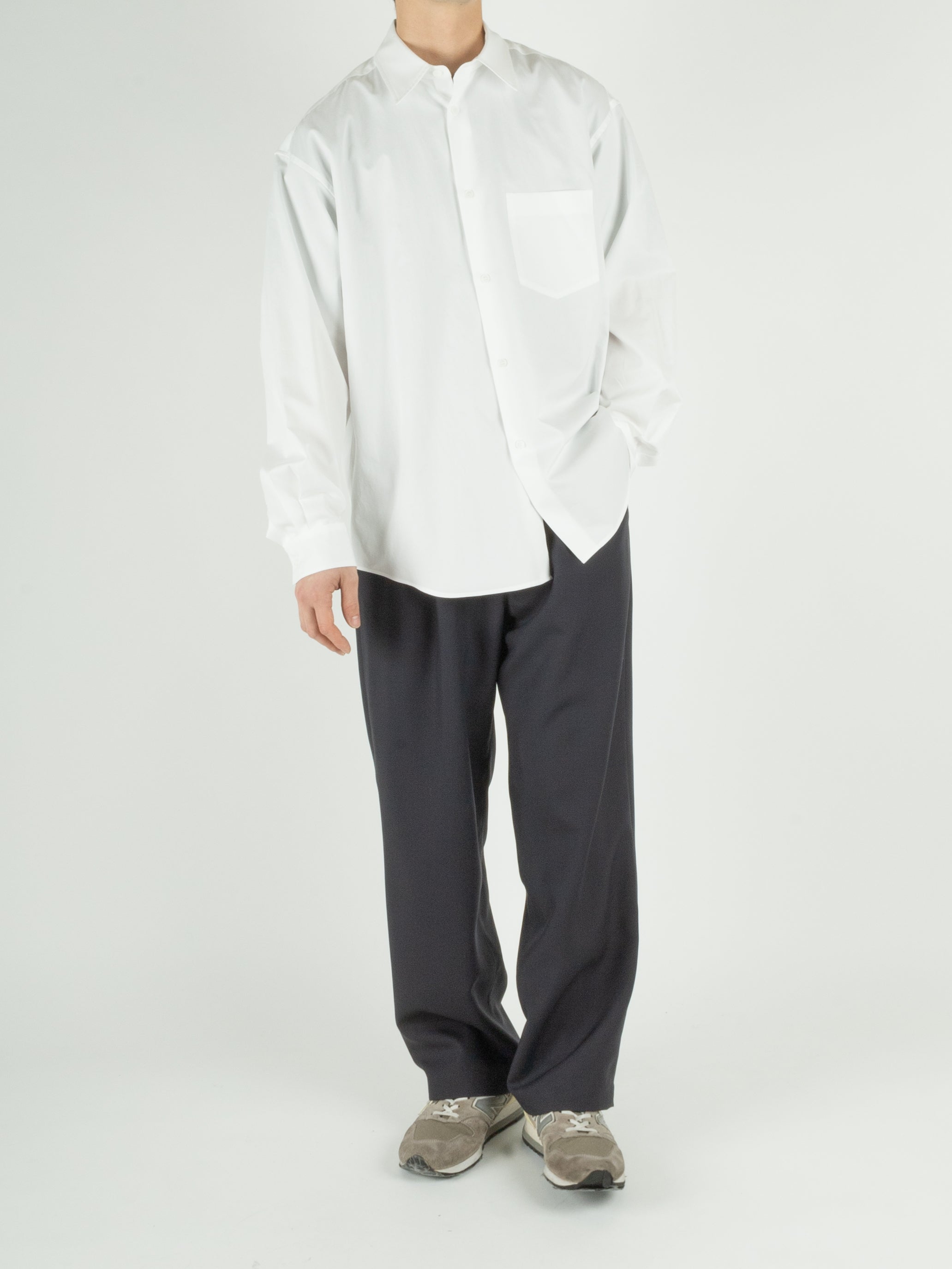 FINX COTTON TWILL REGULAR COLLAR SHIRTS｜WHITE – Cornier