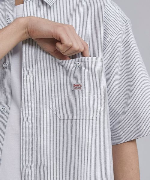 SMITH'S（スミス）別注ショートスリーブストライプワークシャツ