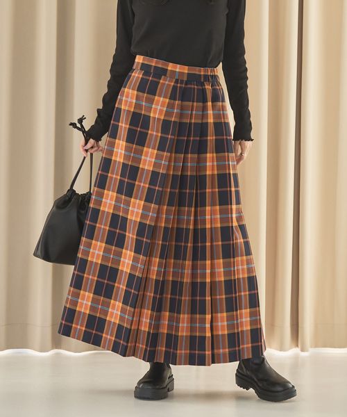 チェックプリーツスカート