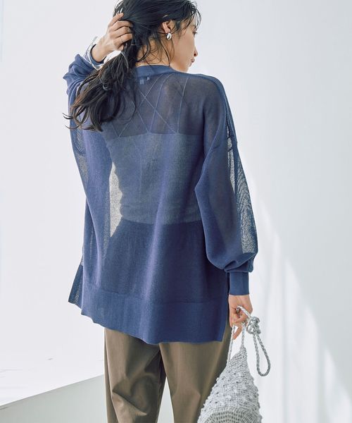 サラコカタアゼVネックニットカーディガン