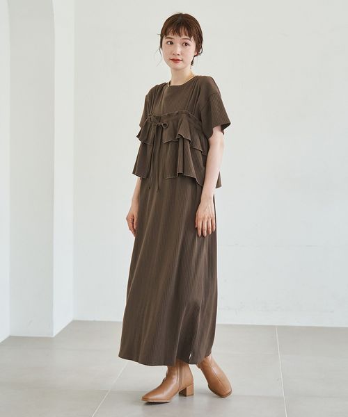 セットアイテム】キャミセットリブワンピース