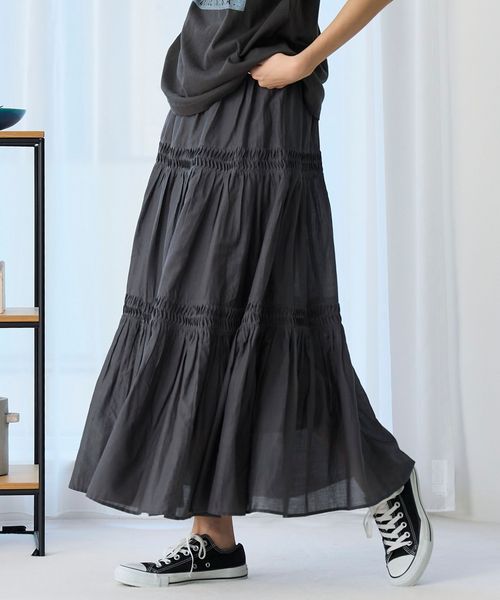 MARKET（マーケット）タック ティアード スカート
