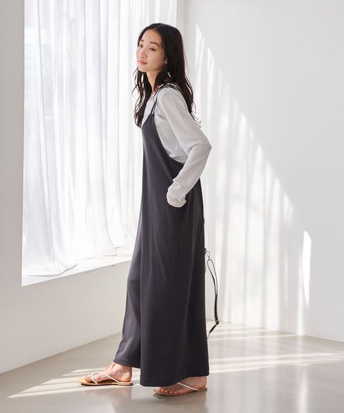 イージービューティ カットジョーゼット サロペット