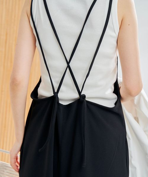 イージービューティ カットジョーゼット サロペット