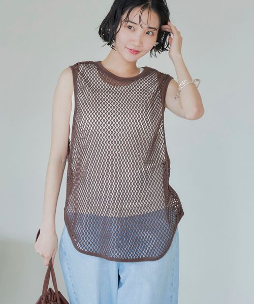メッシュノースリーブ プルオーバー