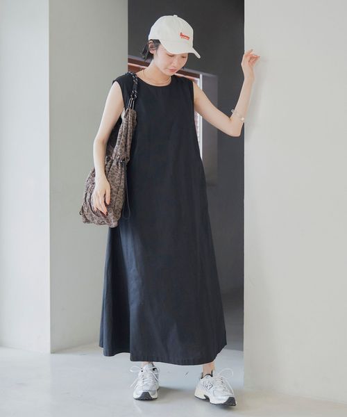 リネンライクフレアワンピース