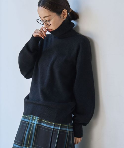 ホールガーメントタートルネックニット