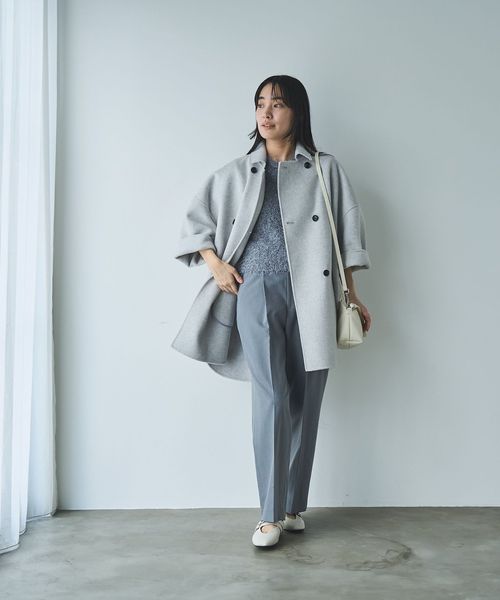 ウールミックスリバーコート