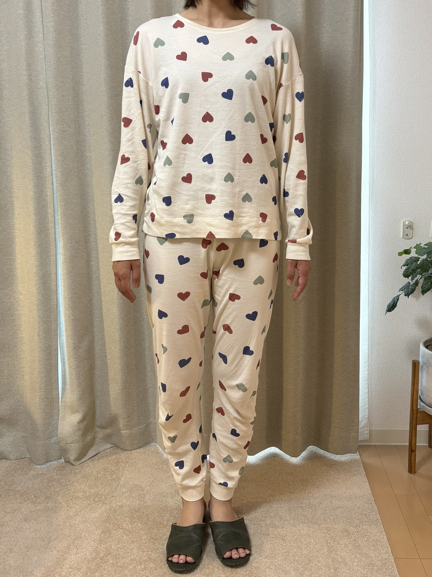 プチバトー大人パジャマのサイズ感は？レディース長袖タイプを着てみて