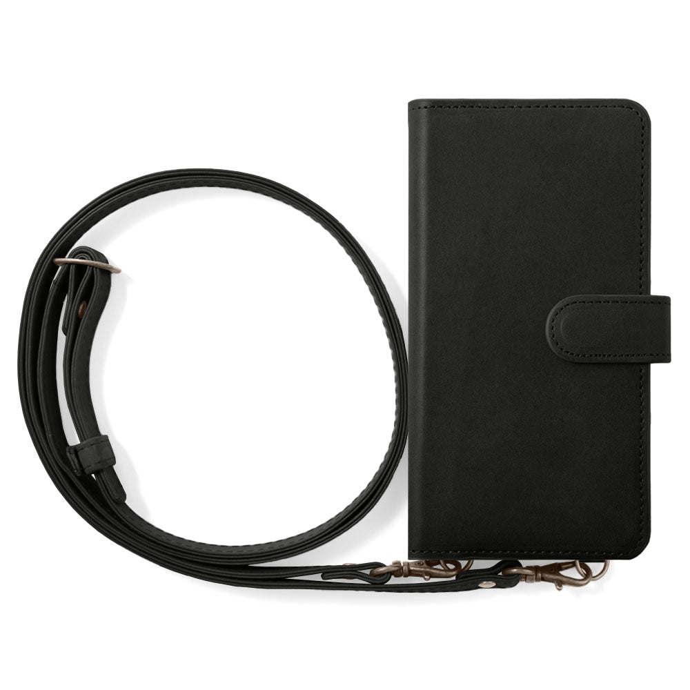 本革 栃木レザー ショルダーストラップ付き スタンド機能 手帳型ケース