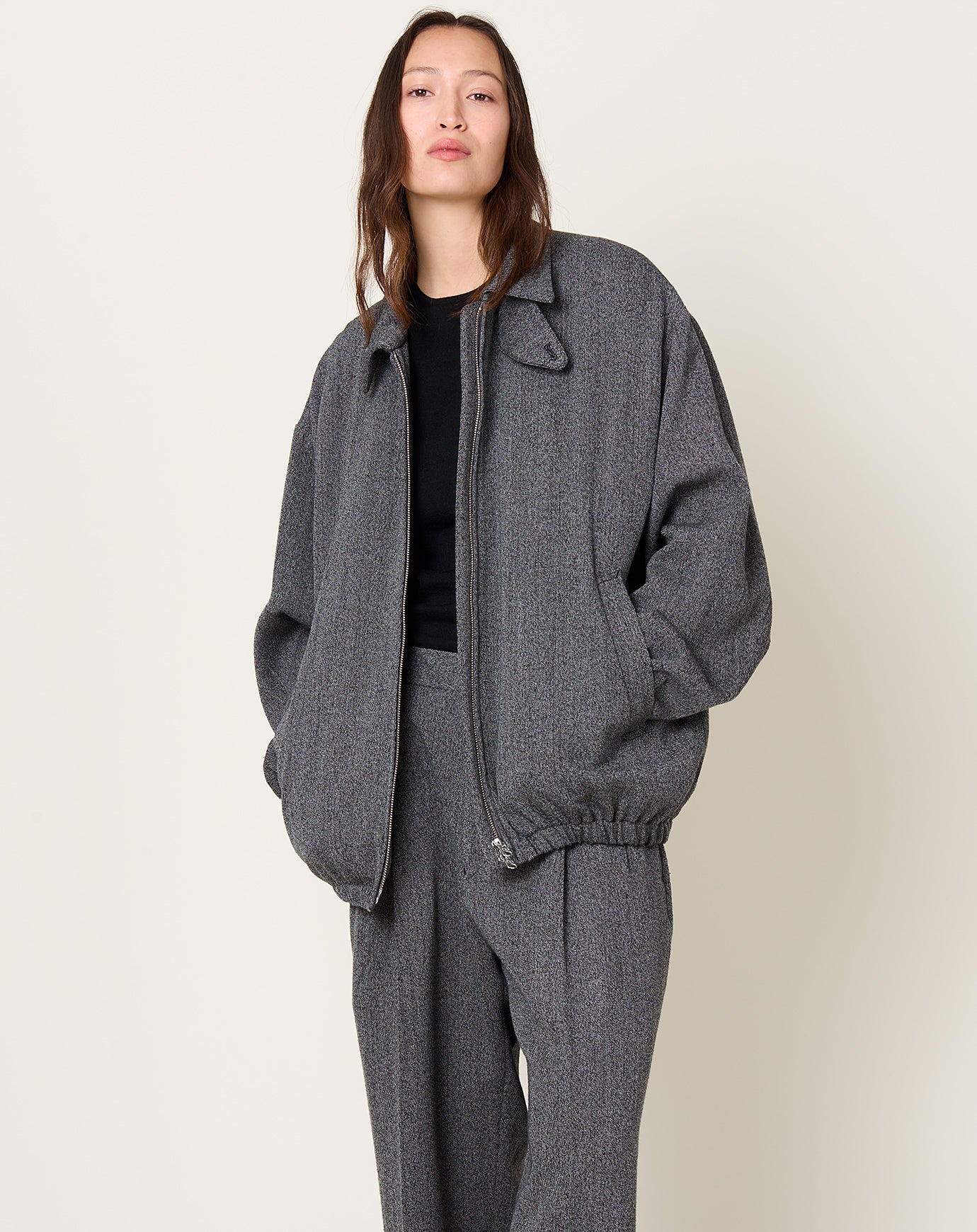 Whipcord Oversized Zip Blouson | Yoko Sakamoto | Covet + Lou