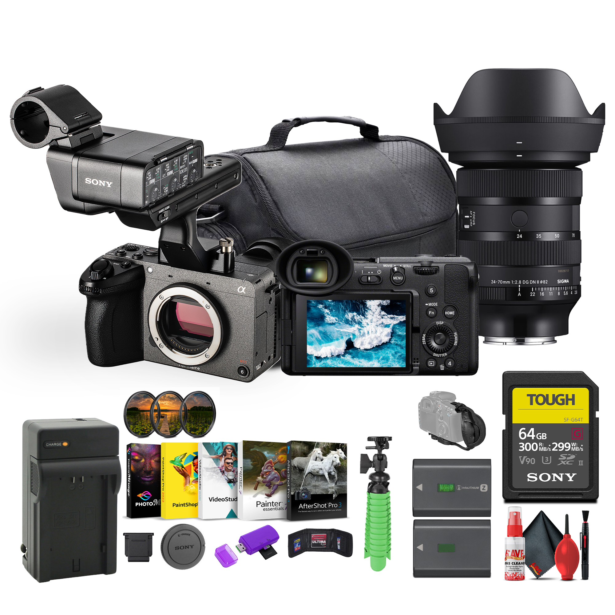 Sony FX2 Cinema Camera Kit w/ XLR Handle Dual XLR Audio, Full