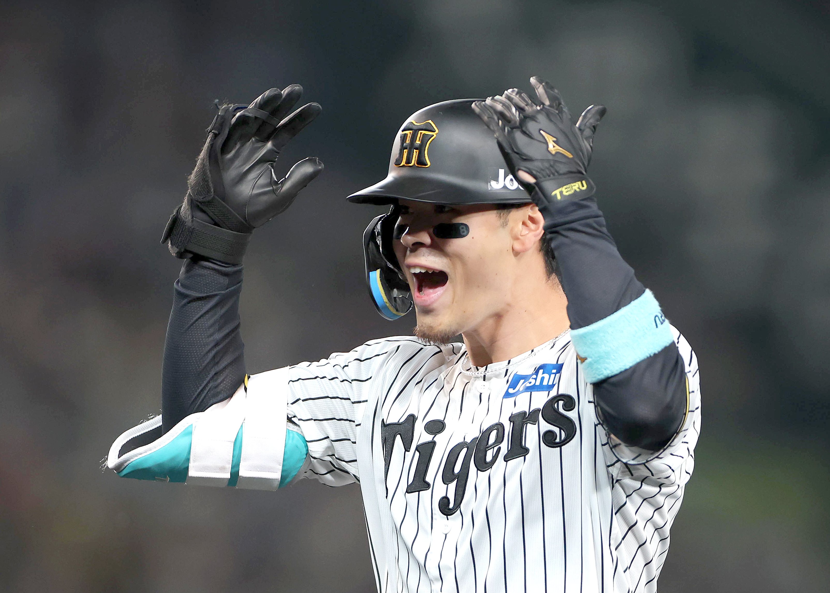 阪神・佐藤輝明、必殺V撃！ 「タイガースジュニア」のチビっ虎だった