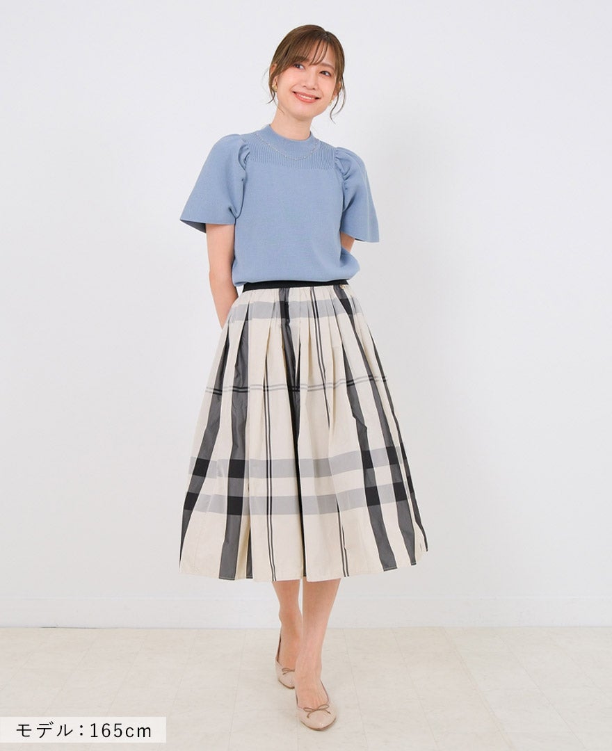 神戸・山の手モノトーンチェックスカート ホワイト / TRECODE公式通販