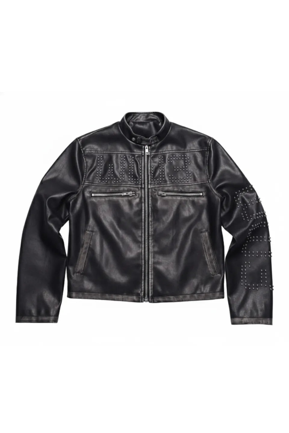 FOURTH3EX | Napoleon Cording Embroidered PU Leather Jacket