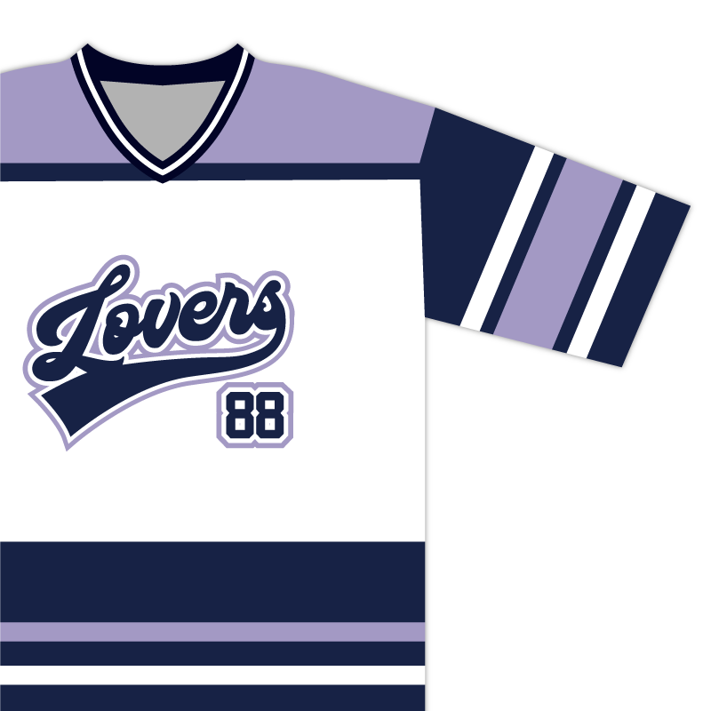 パープルネイビーホッケーシャツ - クラスTシャツならCLATTY｜サッカー