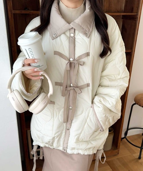 mily bilet】フェミニンに着こなせる秋冬アウター。リボン使い