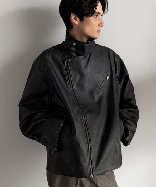 JaVaジャバコラボ》こなれ感、爆上がり。フェイクレザーライダース