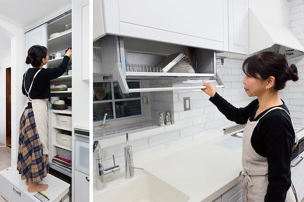 キッチンの「昇降式」吊戸棚について考えてみる | いつかキッチンを