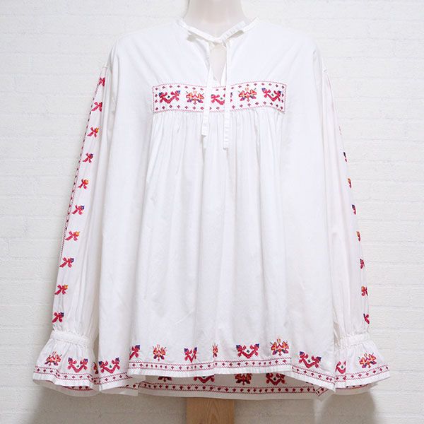 白フォークロア刺繍ブラウス - ピンクハウス通販｜リサイクル