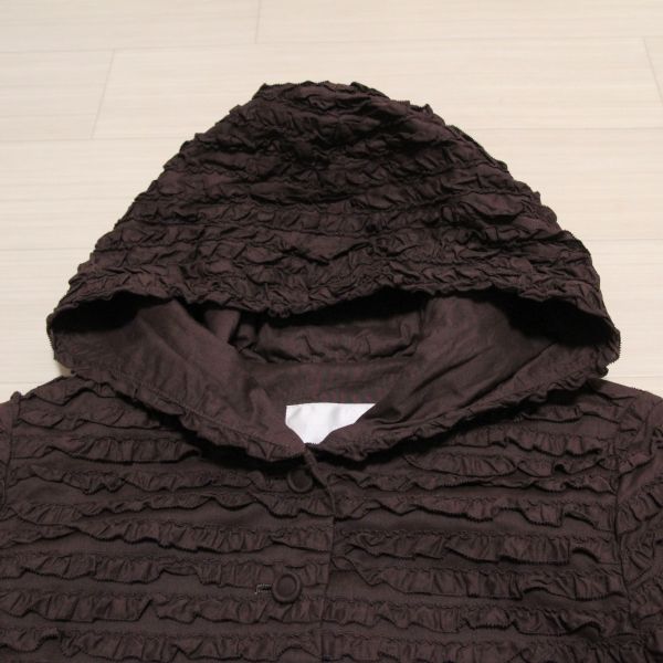 こげ茶総ピコフリルフード付きコート - ピンクハウス通販｜リサイクル