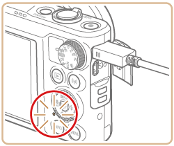 コンパクトデジタルカメラ】USBケーブルで接続してバッテリーの充電は
