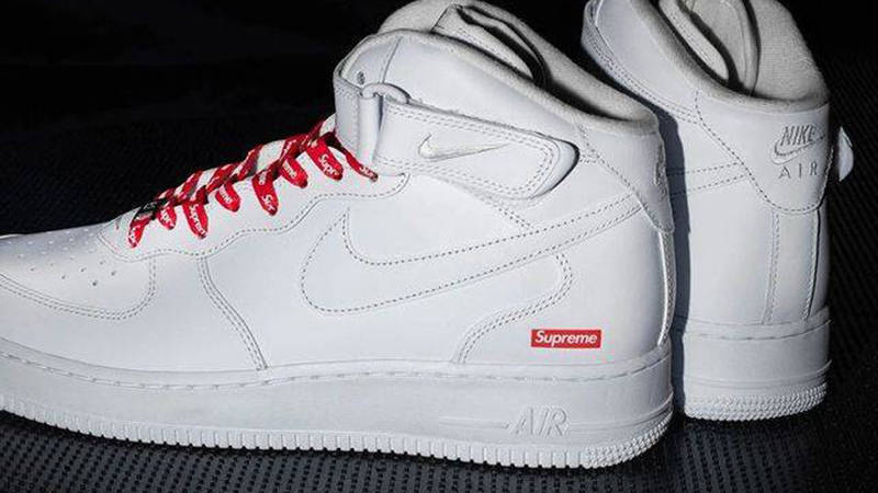 Supreme x Nike Air Force 1 Mid White | Where To Buy | FZ8784-100