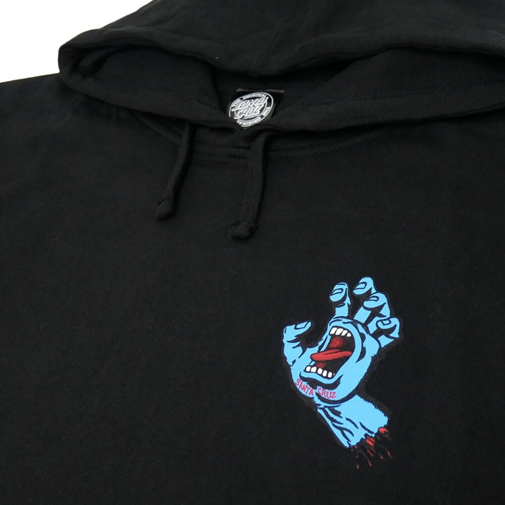 SANTA CRUZ HOOD サンタクルーズ パーカー SCREAMING HAND BLACK