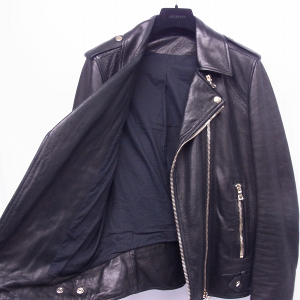 BALMAIN/バルマン 17SS レザーバイカーライダースジャケット