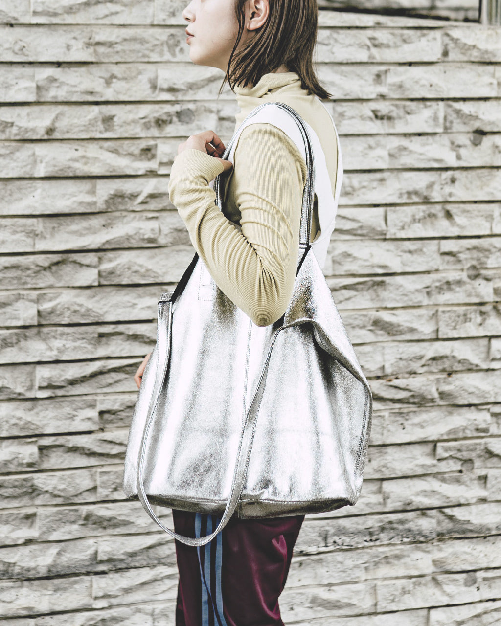Morphee モルフェ 3WAY LARGE TOTE（L size）SILVER L-SIL-102