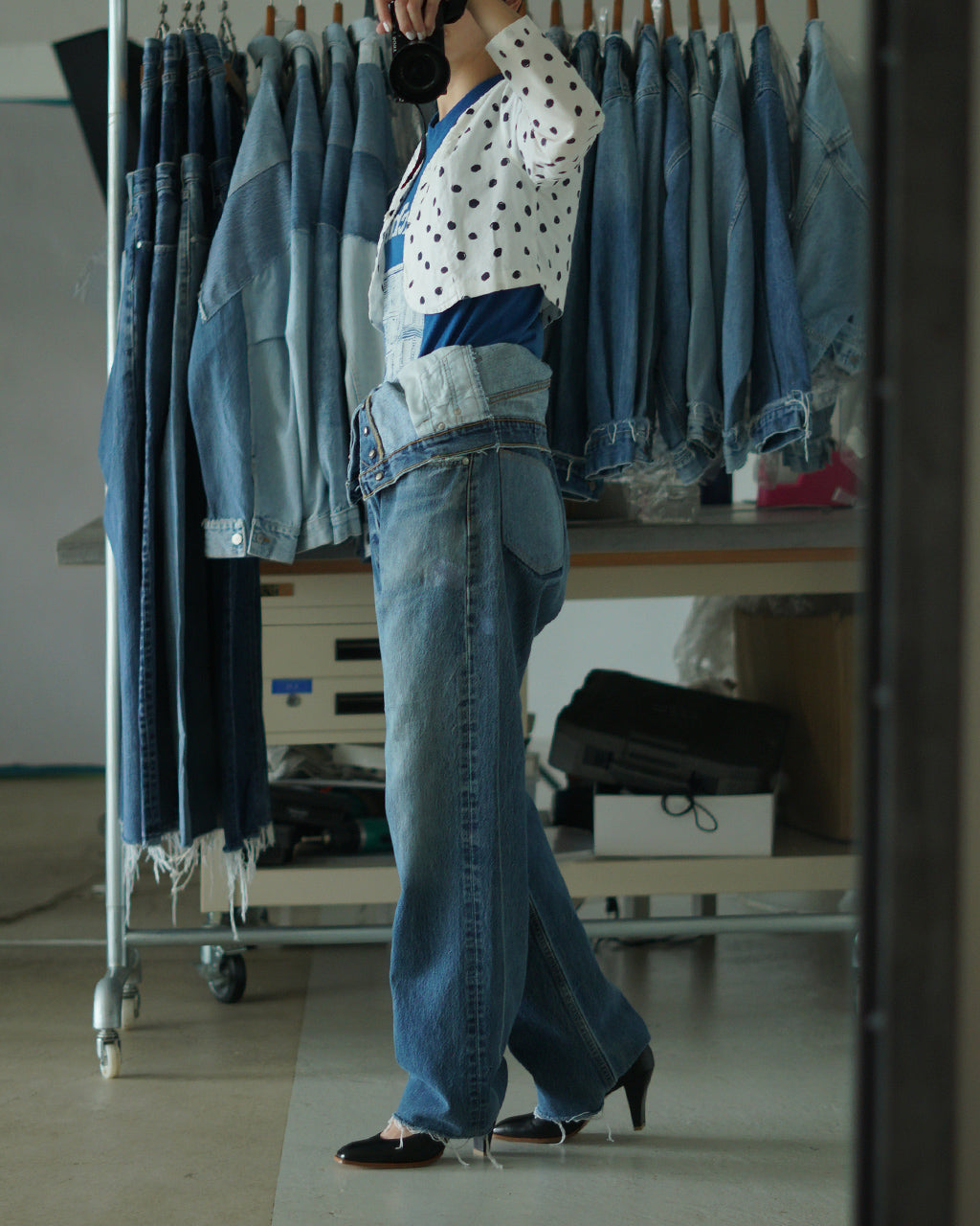 QUIITO キイト ダブルウエスト デニムパンツ レディース W WAIST DENIM