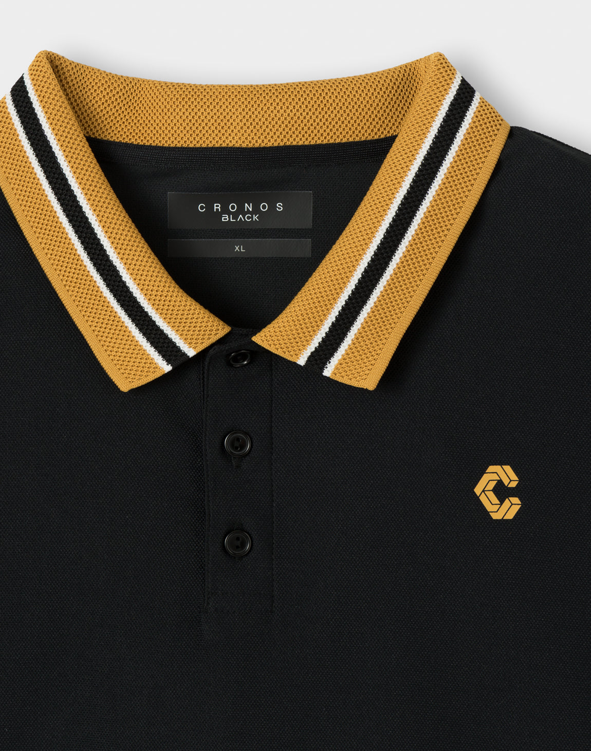 CRONOS BLACK COOL TRIM POLO【BLACK】