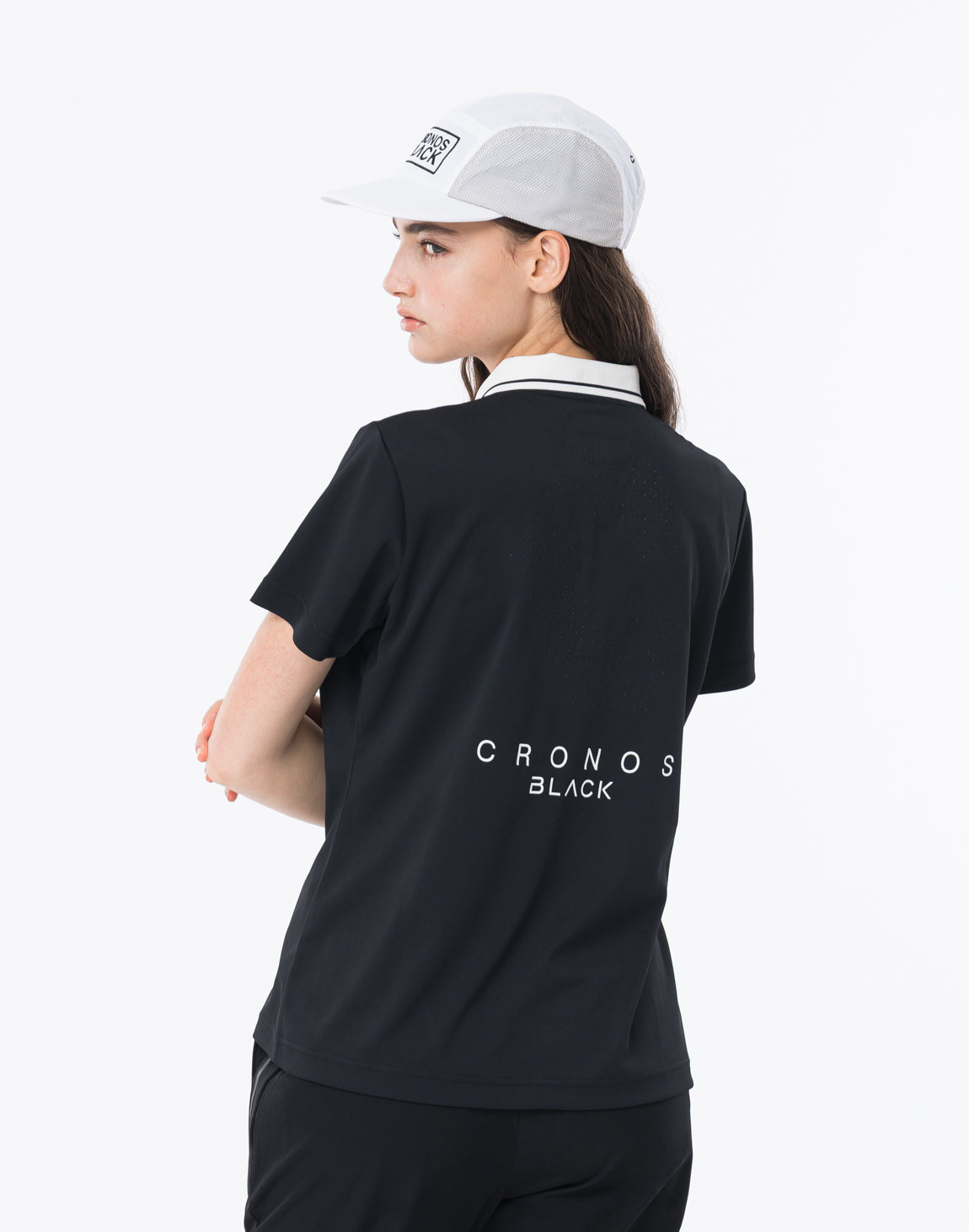 CRONOS BLACK WOMAN TECH PUNCHING Polo【BLACK】