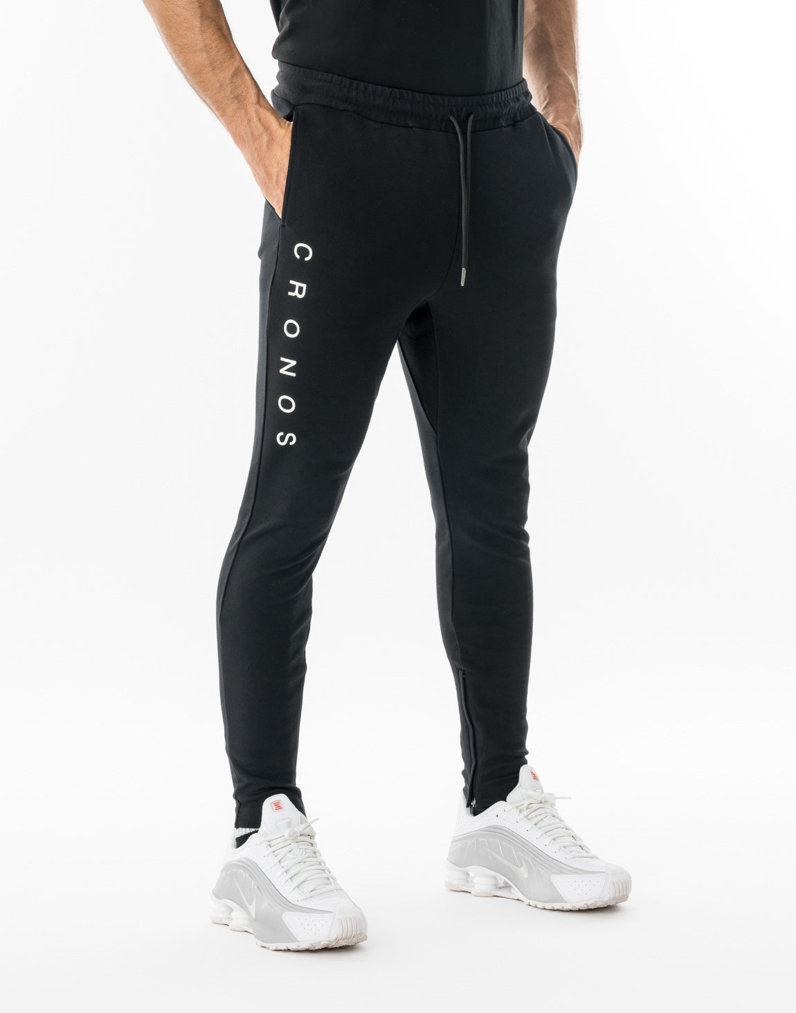 クロノス ズボン CRONOS BLACK ACTIVE FIT PANTS【BLACK×WHITE】