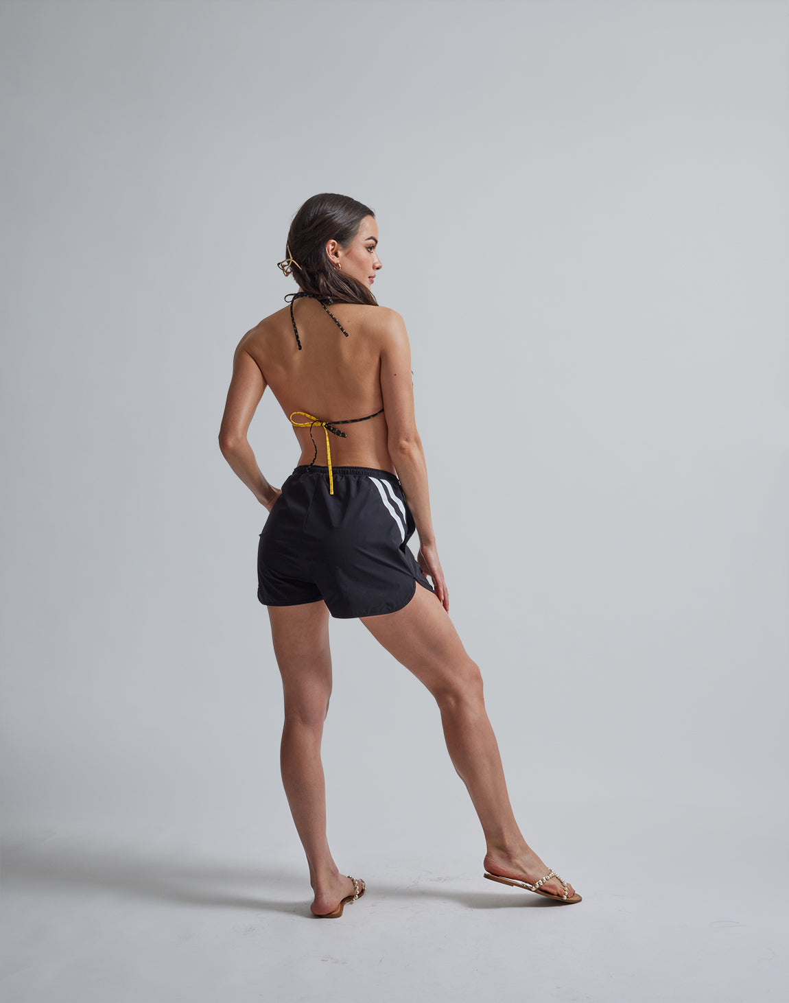 CRONOS WOMEN NEW MONOGRAM BIKINI【BLACK×YELLOW】