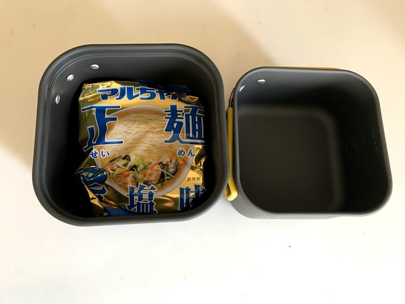 袋麺のラーツーに最適｜モンベル アルパインクッカー スクエア（12 +