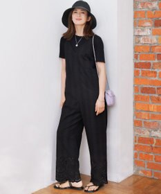 洗える】コットンエンブロイダリー オールインワン / 23区